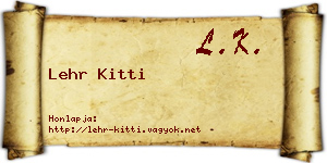 Lehr Kitti névjegykártya